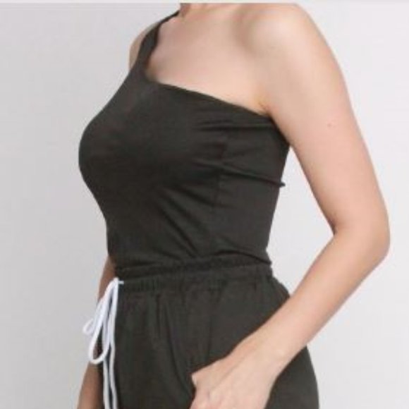 💥Cute One Sleve Top and Jogger Pants Set - Picture 2 of 8
